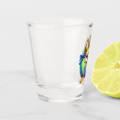 Grappig konijn dat een paasei bijt shot glas (Links)