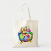 Grappig konijn dat een paasei bijt tote bag (Voorkant)