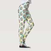 Grappig konijn dat in een paasei bijt leggings (Rechts)