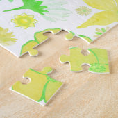 Grappig konijn dat in een paasei bijt legpuzzel (Zijkant)