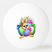 Grappig konijn dat in een paasei bijt pingpongbal (Achterkant)