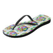 Grappig konijn dat in een paasei bijt teenslippers (Schuin)