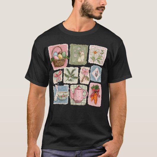 Grappig Konijn Eier Jager Konijn Gelukkige Pasen D T-shirt (Voorkant)