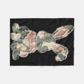 Grappig konijn gehaakt patchwork camouflage konijn fleece deken (Voorkant (Horizontaal))