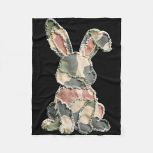 Grappig konijn gehaakt patchwork camouflage konijn fleece deken