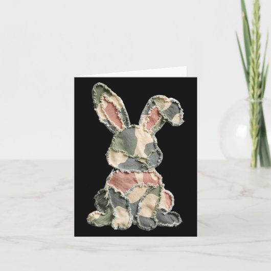 Grappig konijn gehaakt patchwork camouflage konijn kaart (Voorkant)