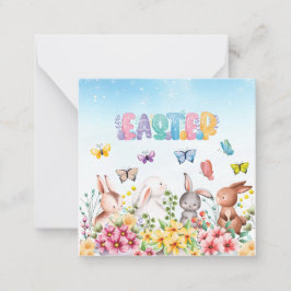Grappig Konijn Gelukkige Pasen Notitiekaartje