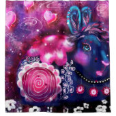 Grappig Konijn 'Glamour Bunny' Verjaardag Douchegordijn (Voorkant)