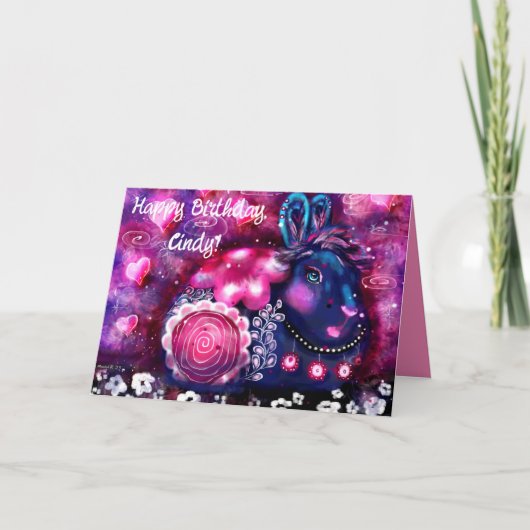 Grappig Konijn 'Glamour Bunny' Verjaardag Kaart (Voorkant)