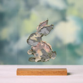 Grappig Konijn Haakwerk Patchwork Camo Konijn Gelu Acryl Bord (Neutraal)