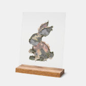 Grappig Konijn Haakwerk Patchwork Camo Konijn Gelu Acryl Bord (Hoek)