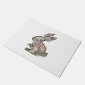 Grappig Konijn Haakwerk Patchwork Camo Konijn Gelu Deurmat (Schuin)