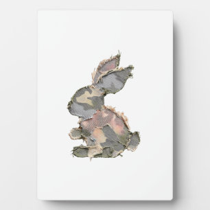 Grappig Konijn Haakwerk Patchwork Camo Konijn Gelu Fotoplaat