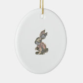 Grappig Konijn Haakwerk Patchwork Camo Konijn Gelu Keramisch Ornament (Rechts)