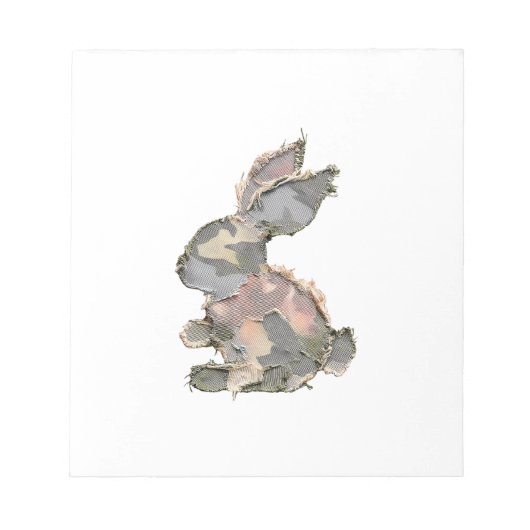 Grappig Konijn Haakwerk Patchwork Camo Konijn Gelu Notitieblok (Voorkant)