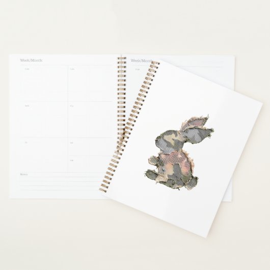 Grappig Konijn Haakwerk Patchwork Camo Konijn Gelu Planner (Display)