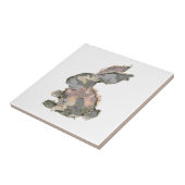 Grappig Konijn Haakwerk Patchwork Camo Konijn Gelu Tegeltje (Zijkant)
