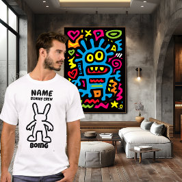 Grappig Konijn Karakter T-Shirt – Boing Aangepaste