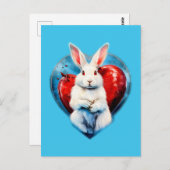 Grappig konijn #love briefkaart (Voorkant / Achterkant)