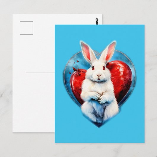 Grappig konijn #love briefkaart (Voorkant / Achterkant)