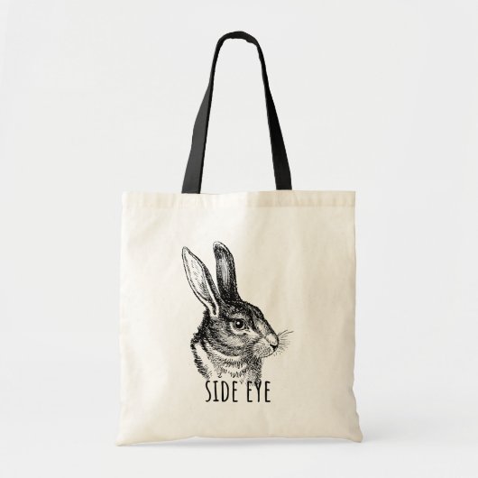 Grappig Konijn met Scheve Blik Tote Bag (Voorkant)
