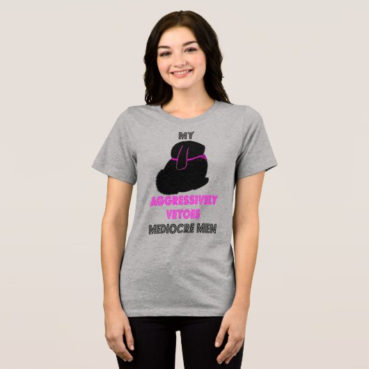Grappig konijn met smaak Tri-Blend shirt (Voorkant volledig)