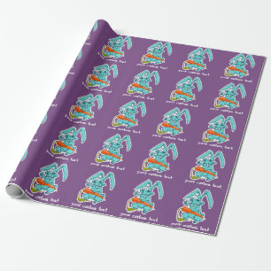 grappig konijn met wortelzoete cartoon cadeaupapier