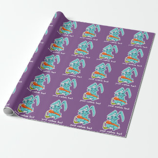 grappig konijn met wortelzoete cartoon cadeaupapier