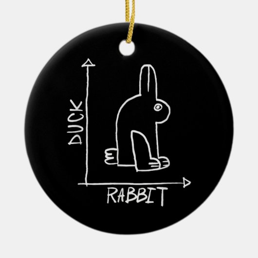 Grappig konijn of eend, diptiek met wilde dieren keramisch ornament (Voorkant)