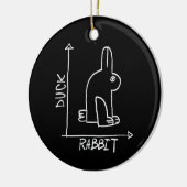 Grappig konijn of eend, diptiek met wilde dieren keramisch ornament (Links)