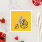 Grappig konijn op een fiets servet (Insitu)