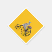 Grappig konijn op een fiets servet (Hoek)