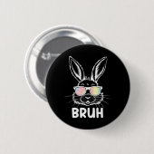 Grappig Konijn Paasface Gles Pasen Ronde Button 5,7 Cm (Voorkant /achterkant)