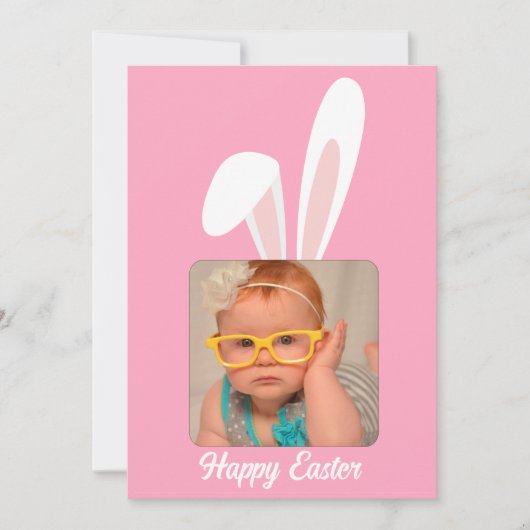 Grappig Konijn Persoonlijke Foto Pasen Vakantiekaa Feestdagenkaart (Voorkant)