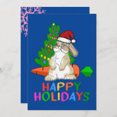Grappig Konijn Prettig Feestdagen Feestdagenkaart (Voorkant / Achterkant)