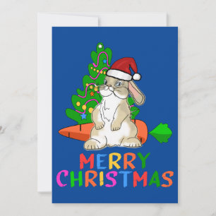 Grappig Konijn Prettig Kerstfeest Elegant Feestdagenkaart