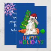 Grappig Konijn Prettig Kerstfeest Feestdagenkaart (Voorkant / Achterkant)