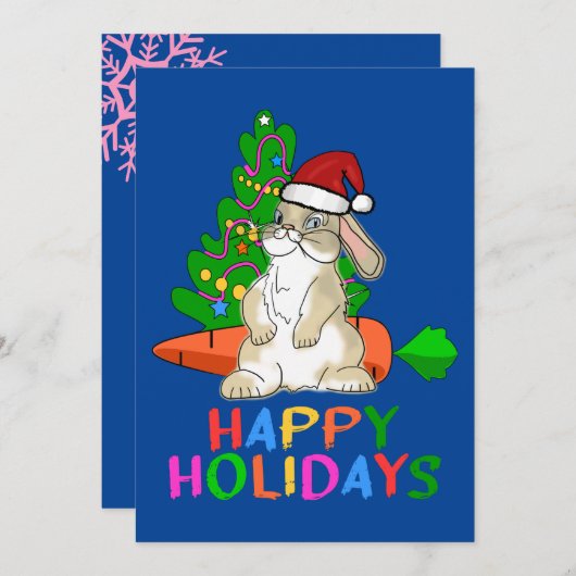 Grappig Konijn Prettig Kerstfeest Feestdagenkaart (Voorkant / Achterkant)