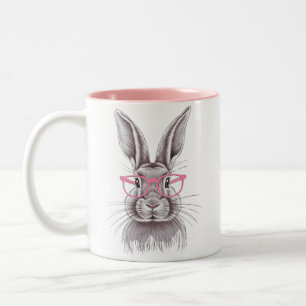 Grappig Konijn Schattige Familie Cadeaus Pasen  Tweekleurige Koffiemok