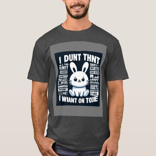 Grappig konijn T-shirt | Schattige Bunny Graphic T (Voorkant)