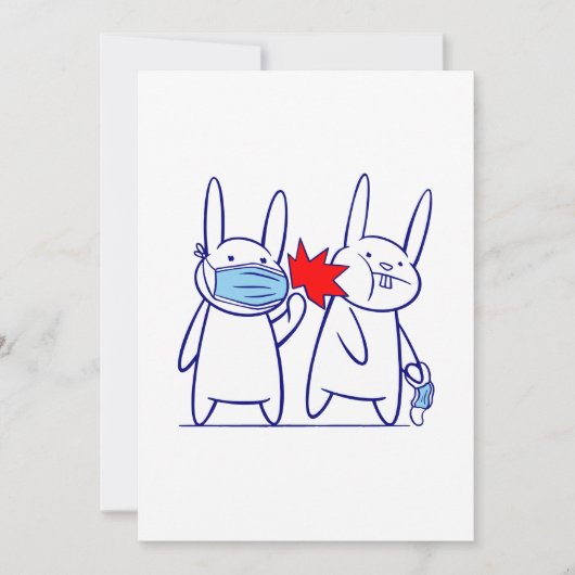 grappig konijnenkonijnenmasker covid coronavirus kaart (Voorkant)