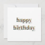 Grappig konijntje betoverd bos Happy Birthday Kaart (Achterkant)