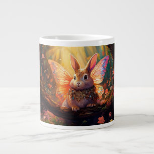 Grappig konijntje in een betoverd bos grote koffiekop