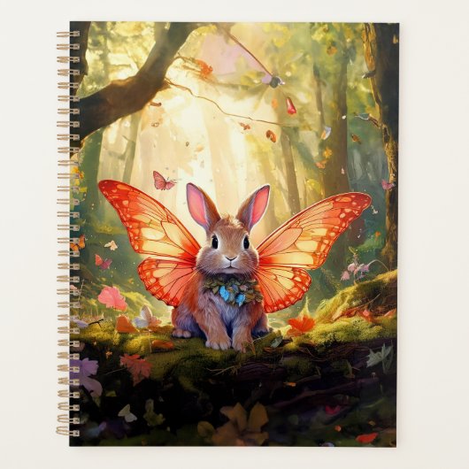 Grappig konijntje in een betoverd bos planner (Voorkant)