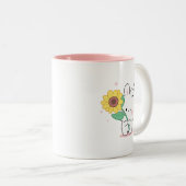 grappig konijntje tweekleurige koffiemok (Voorkant rechts)