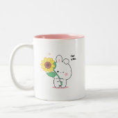 grappig konijntje tweekleurige koffiemok (Links)