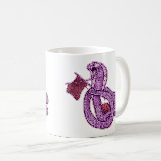 Grappig Koning Cobra Snake Rock Breien Koffiemok (Voorkant rechts)