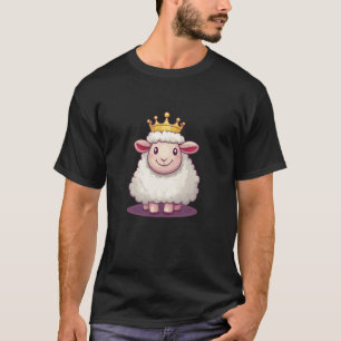 Grappig Koninkrijk Schaap Regeert met een Kroon Ko T-shirt