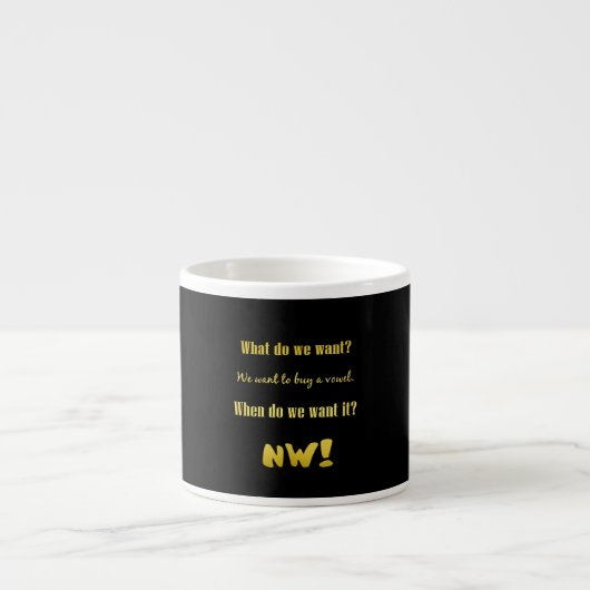 Grappig Koop een klinker — Nu! Espresso Kop (Voorkant)