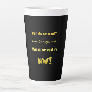 Grappig Koop een klinker — Nu! Latte Mok